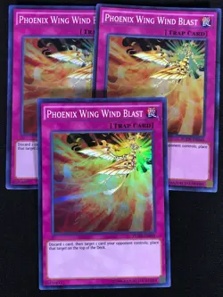 Yugioh Phoenix Wing Wind Blast FUEN-EN044 Super x3 (MP) One is 1st - Image 1