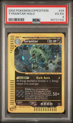 PSA 4 Tyranitar 29/165 Holo Rare *Swirl* Expedition Base Pokemon Card WotC 2002 - Image 1