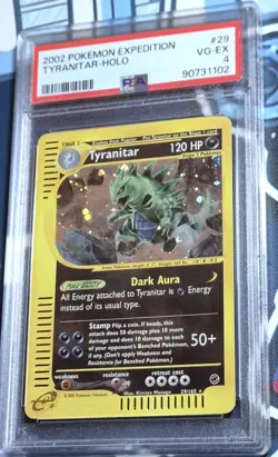 PSA 4 Tyranitar 29/165 Holo Rare *Swirl* Expedition Base Pokemon Card WotC 2002 - Image 3