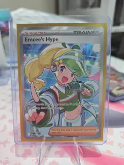 Pokemon TCG Trainer Emcee's Hype Ultra Rare Holo Card 220/182 NM - Image 1
