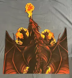 TCG / CCG Red Fire Breathing Dragon Neoprene Playmat - ~33" x 27.5" - Image 1