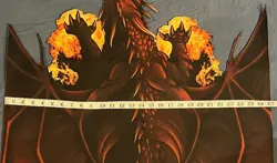 TCG / CCG Red Fire Breathing Dragon Neoprene Playmat - ~33" x 27.5" - Image 2