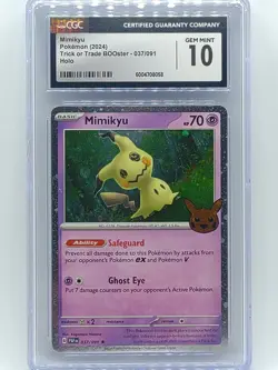 Pokemon 2024 Trick Or Trade BOOster Mimikyu Cosmos Holo 037/091 CGC 10 Gem Mint - Image 1