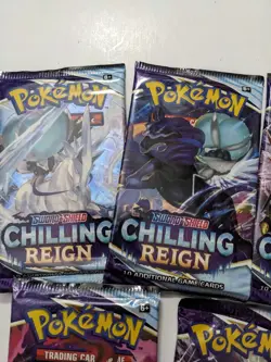 Pokemon TCG Sword & Shield Chilling Reign Booster Pack Lot Of 5 New Sealed - Image 2