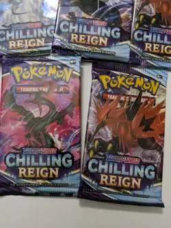 Pokemon TCG Sword & Shield Chilling Reign Booster Pack Lot Of 5 New Sealed - Image 4