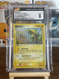 Pokemon 2005 Electrike EX Deoxys Reverse Holo Stamped 60/107 CGC 8 NM/MINT - Image 1