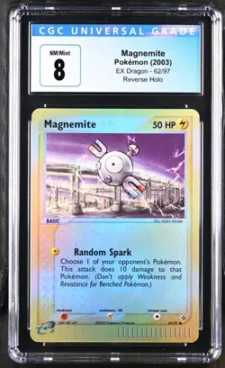 Magnemite Pokemon 2003 EX Dragon 62/97 Reverse Holo CGC NM/MINT 8 - Image 1