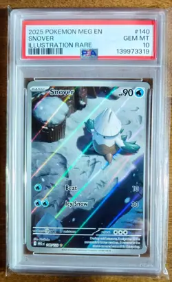 2025 Pokemon Mega Evolution Snover 140/132 Illustration Rare PSA 10 GEM MINT - Image 1