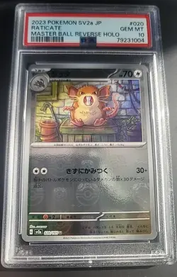 Pokemon Raticate Master Ball Holo U 020/165 SV2a Card PSA 10 - Image 1