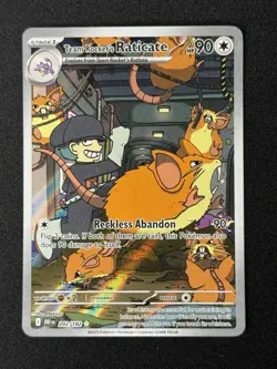 2025 POKEMON DESTINED RIVALS TEAM ROCKET'S RATICATE 202/182 ILLUSTRATION RARE - Image 1