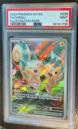 #208 PACHIRISU ILLUSTRATION RARE HOLO 2023 POKEMON SVI EN-SCARLET & VIOLET PSA 9 - Image 1