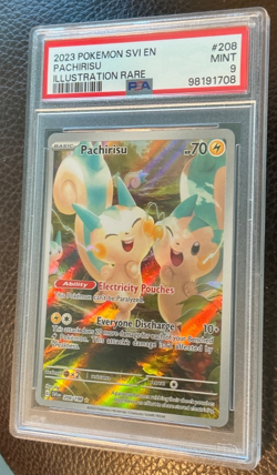 #208 PACHIRISU ILLUSTRATION RARE HOLO 2023 POKEMON SVI EN-SCARLET & VIOLET PSA 9 - Image 3