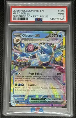 Glaceon ex 026/131 - Prismatic Evolutions Stamped - Pokemon Suprise Box - PSA 9 - Image 1