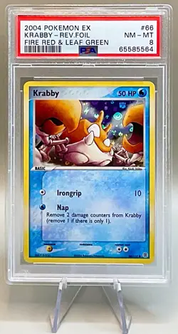 Pokemon Krabby #66/112 Rev. Holo Common - EX Fire Red & Leaf Green - PSA 8 NM-MT - Image 1