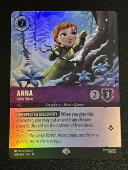 Disney Lorcana Winterspell Anna - Little Sister 209/204 NM Epic - Image 1