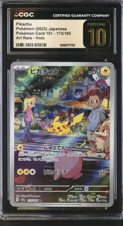 CGC Pristine 10 Pikachu 173/165 Sv2a: Pokemon Card 151 Holo (Japanese) - Image 1