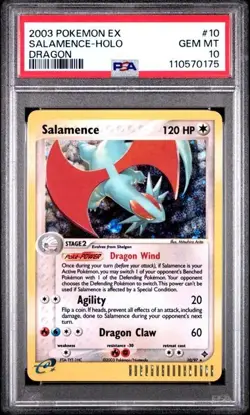 2003 POKEMON EX DRAGON #10 SALAMENCE-HOLO DRAGON **LOW POP** - Image 1