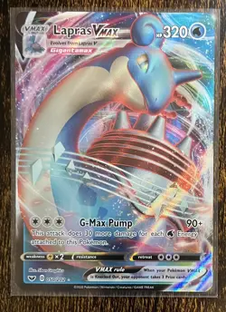 Lapras VMAX 050/202 Ultra Rare Sword & Shield Base Set Pokemon TCG NM/Mint - Image 1