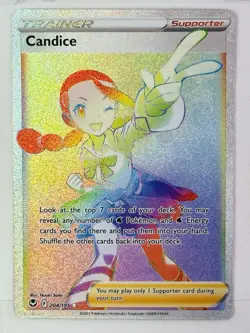 Pokemon Sword & Shield Silver Tempest Candice 204/195 Secret Rainbow Rare NM - Image 1