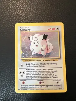 #### Clefairy 5/102 Base Set Holo Rare Holo Pokemon 1999 WOTC Vintage TCG - Image 1