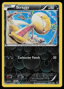 Scraggy 66/111 Reverse Holo Pokemon TCG XY - Furious Fists LP - Image 1