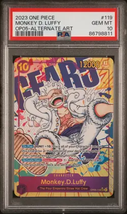 Monkey D. Luffy PSA 10 One Piece OP05-119 Gear 5 Alternate Art English Card 2023 - Image 1