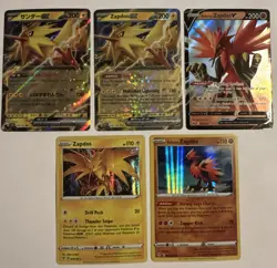 Pokemon ZAPDOS 5 Card Lot ~ EX V Galarian Holo Bird - Image 1