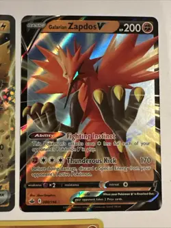 Pokemon ZAPDOS 5 Card Lot ~ EX V Galarian Holo Bird - Image 2