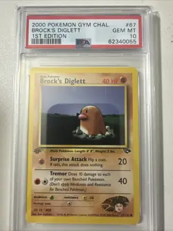 PSA 10 Pokemon 1st Edition Brocks Diglett 67/132 - Image 1