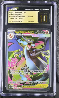 Pokemon 2025 Phantasmal Flames Mega CHARIZARD X ex #109 Holo ⭐CGC 10 PRISTINE⭐ - Image 1