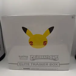 Pokemon Celebrations Elite Trainer Box ETB TCG 25th Anniversary RIP on side 820650809439 - Image 1