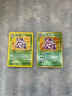 Lot of 2 Nidoking Holo 1999 pokemon, ENGLISH & JAPANESE LP - Image 1