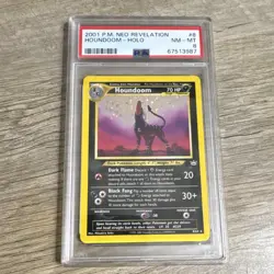 Pokemon Houndoom Holo Rare Card 70 HP Neo Revelation 08/64 PSA 8 English - Image 1