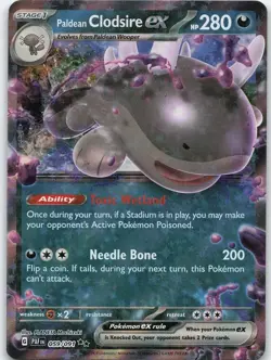 Pokemon Paldean Fates Clodsire EX Double Rare Holo Card 059/091 - RARE - Image 1