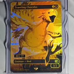 Magic: The Gathering Traveling Chocobo FFVII 69/77 Foil Gold Green Wizards - Image 1