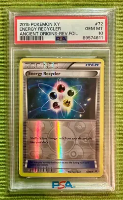 2015 Pokemon - XY Ancient Origins - Energy Recycler - Reverse Foil #72 PSA 10 - Image 1