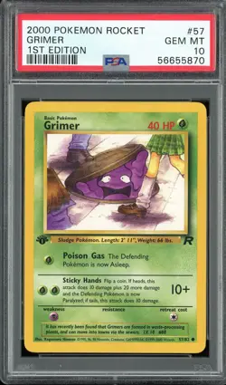 PSA 10 Grimer 1st Edition Team Rocket 57/82 Pokemon Card - Image 1