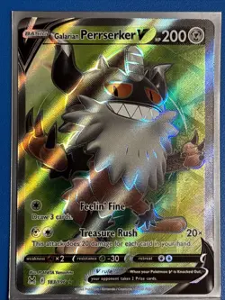 Pokemon Galarian Perrserker V Full Art Lost Origin 183/196 Ultra Rare +CardSaver - Image 1