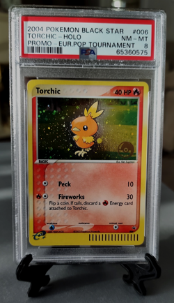 Pokemon Torchic 006 Black Star Promo Poke Ball PSA 8 NM-MT - Image 1