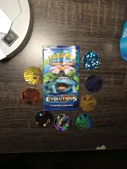 Lot of Pokemon TCG Coins Plus Emtpy Evolutions Pack Venusaur - Image 1
