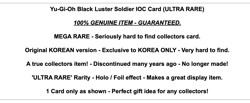 Yu-Gi-Oh BINDER X 2 + Black Luster Soldier IOC Card Ultra Rare Chaos - Image 2