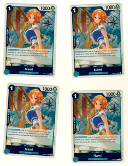 Set Of 4 Nami OP09-050 Rare Foil Emperors In The New World One Piece Trading - Image 1