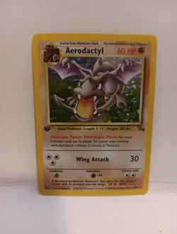 POKEMON AERODACTYL 1/62 TRADING CARD 1999 Holo EX FAST SHIPPING 60hp - Image 1