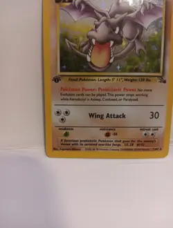 POKEMON AERODACTYL 1/62 TRADING CARD 1999 Holo EX FAST SHIPPING 60hp - Image 4