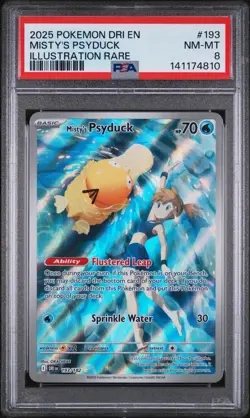 Pokemon 2025 Destined Rivals: Misty's Psyduck Illustration #193/182 PSA 8 TCG - Image 1