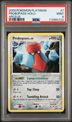 2009 POKEMON PLATINUM ARCEUS #7 PROBOPASS-HOLO PSA 9 - Image 1