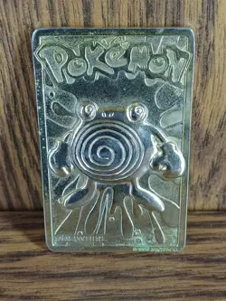 Pokemon POLIWHIRL 23k Gold Plated Trading Card 1999 Nintendo Authentic Vintage - Image 1