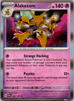 Alakazam 082/167 Holo Rare Pokemon TCG S&V Twilight Masquerade - Image 1
