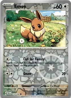 TCG Pokemon Eevee Common Reverse Holo 113/142 SCR-EN - Image 1