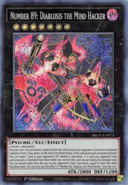 Number 89: Diablosis the Mind Hacker Yu-Gi-Oh! BROL-EN073 1st Secret Rare - Image 1